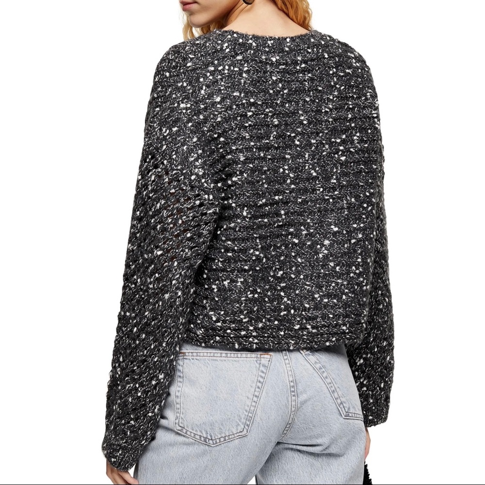 NEW TOPSHOP GREY CROPPED SWEATER - Picture 6 of 9